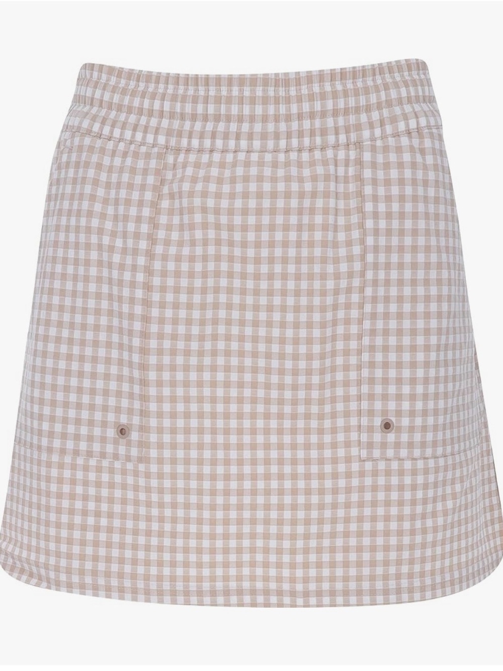 adidas Beige and White Gingham Mini Skirt